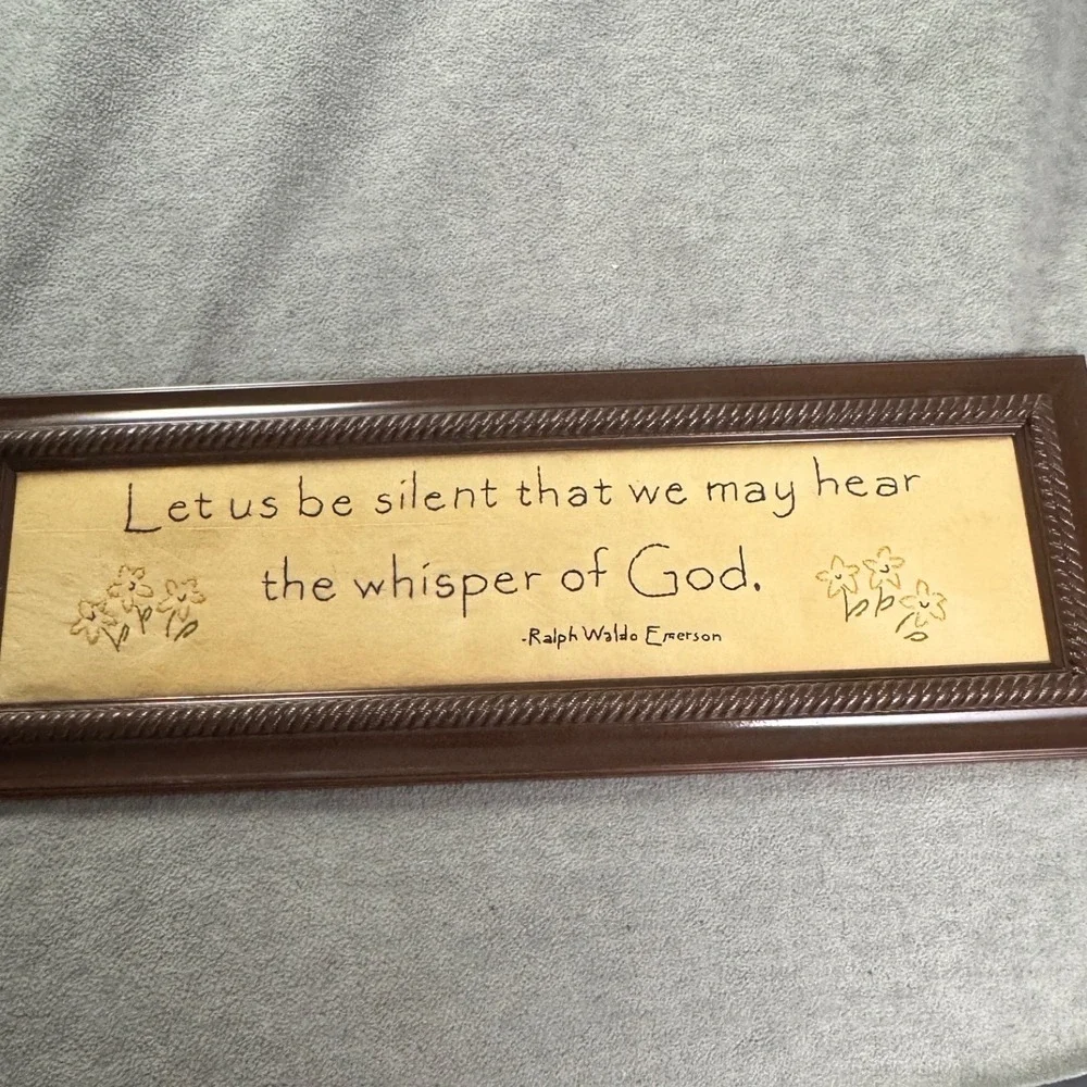 Ralph Waldo Emerson Quote Embroidered Wall Art Framed Religious Decor 22x7.5